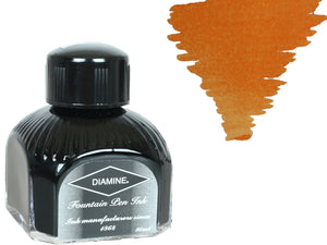 Diamine Tintenfass, 80ml., Autumn Oak, Orange, Italianische Glass Flasche