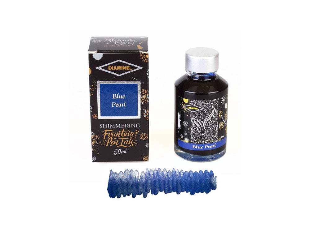 Diamine Shimmering Blue Pearl Tintenfass, 50ml, Glass