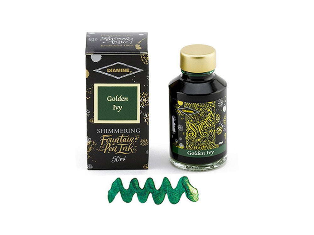 Diamine Shimmering Golden Ivy Tintenfass, 50ml., Glass