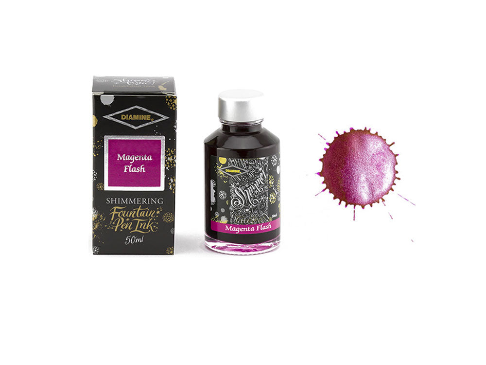 Diamine Shimmering Magenta Flash Tintenfass, 50ml, Glass