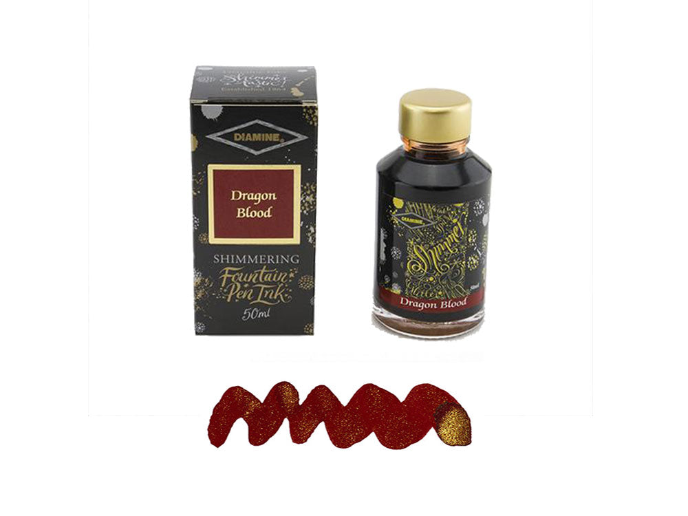 Diamine Shimmering Dragon Blood Tintenfass, 50ml., Glass