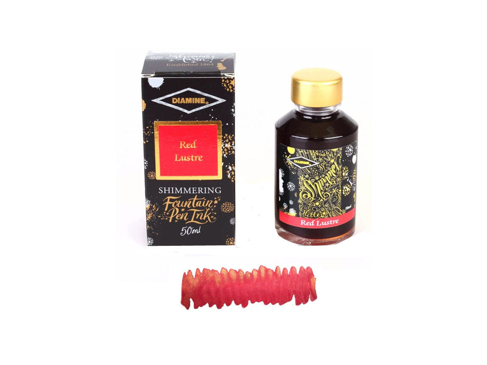 Diamine Shimmering Red Lustre Tintenfass, 50ml, Glass