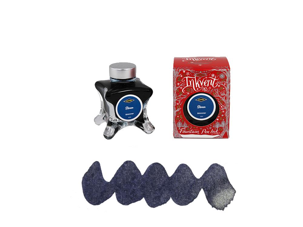 Diamine Storm Ink Vent Red Tintenfass, 50ml, Blau, Glas