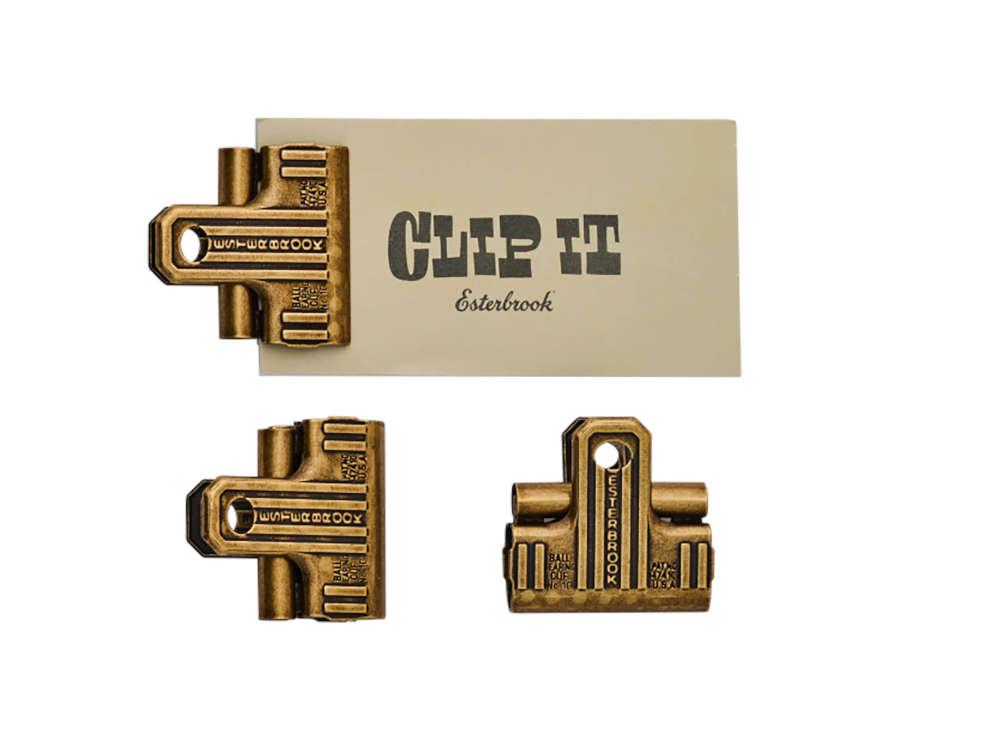 Esterbrook Eclipse 3-Teiliges Clip-Set, Metalle, Vergoldet, Golden, ECL-GOLD