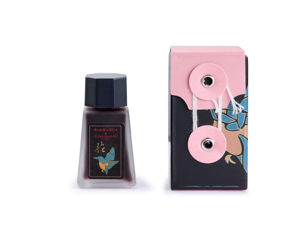 Esterbrook x BUNGU Kachofugetsu Flower Tintenfass, Rose, Glass, EINK-BUNGUCB