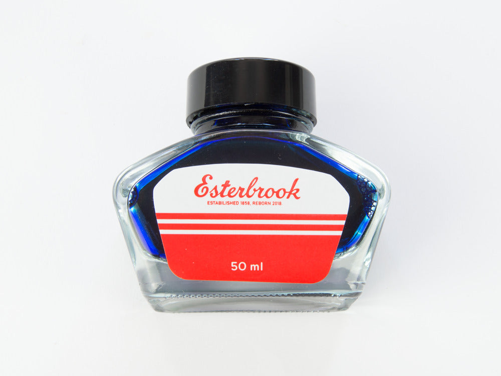 Esterbrook Tintenfass Aqua, Blau, 50ml, Glass, EINK-SHIMM-AQUA