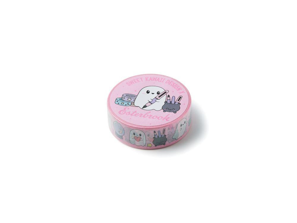 Esterbrook Pastel Halloween Pink Ghosts Washi Tape, Sonderausgabe