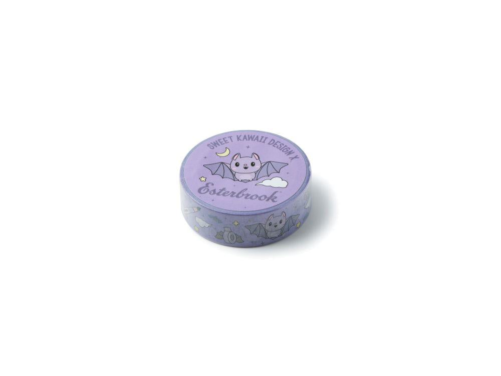 Esterbrook Pastel Halloween Purple Bats Washi Tape, Sonderausgabe