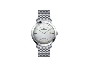 Eterna Eternity Gent Quartz Uhr, ETA 955.112, 40mm., Silber, Stahlband,