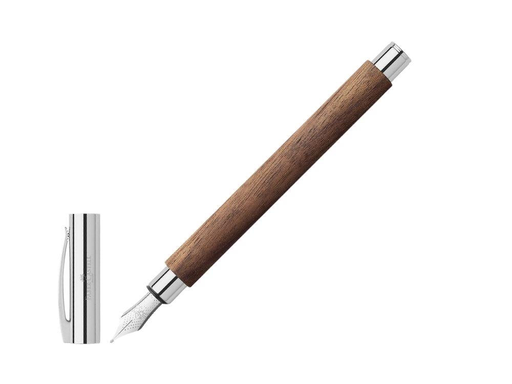 Faber-Castell Ambition Nogal Füllfederhalter, Holz, Braun, Metal, 148580