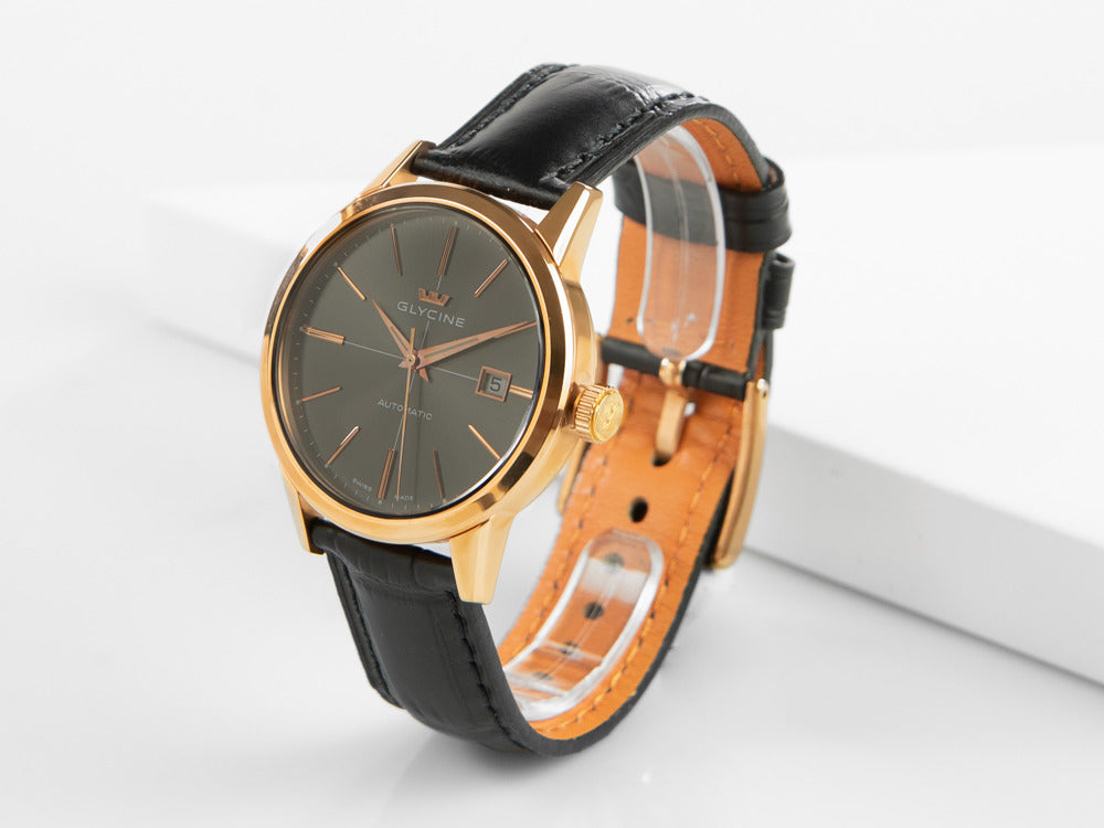 Glycine Classic Automatik Uhr, GL 224, Gold, 3910.29-LBK9