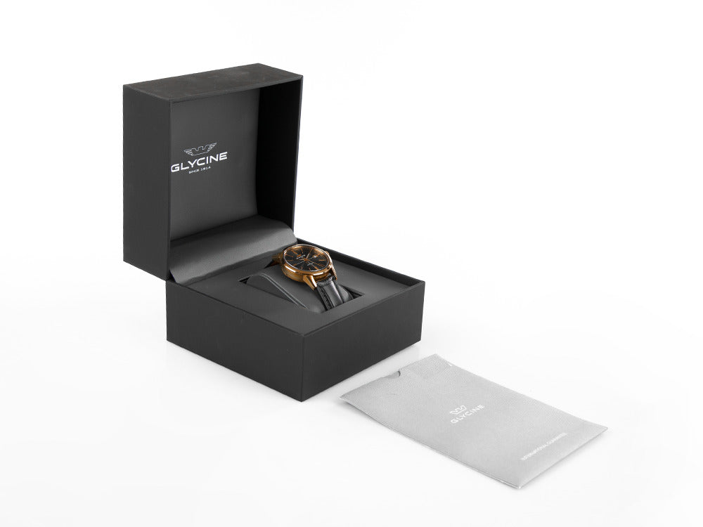 Glycine Classic Automatik Uhr, GL 224, Gold, 3910.29-LBK9