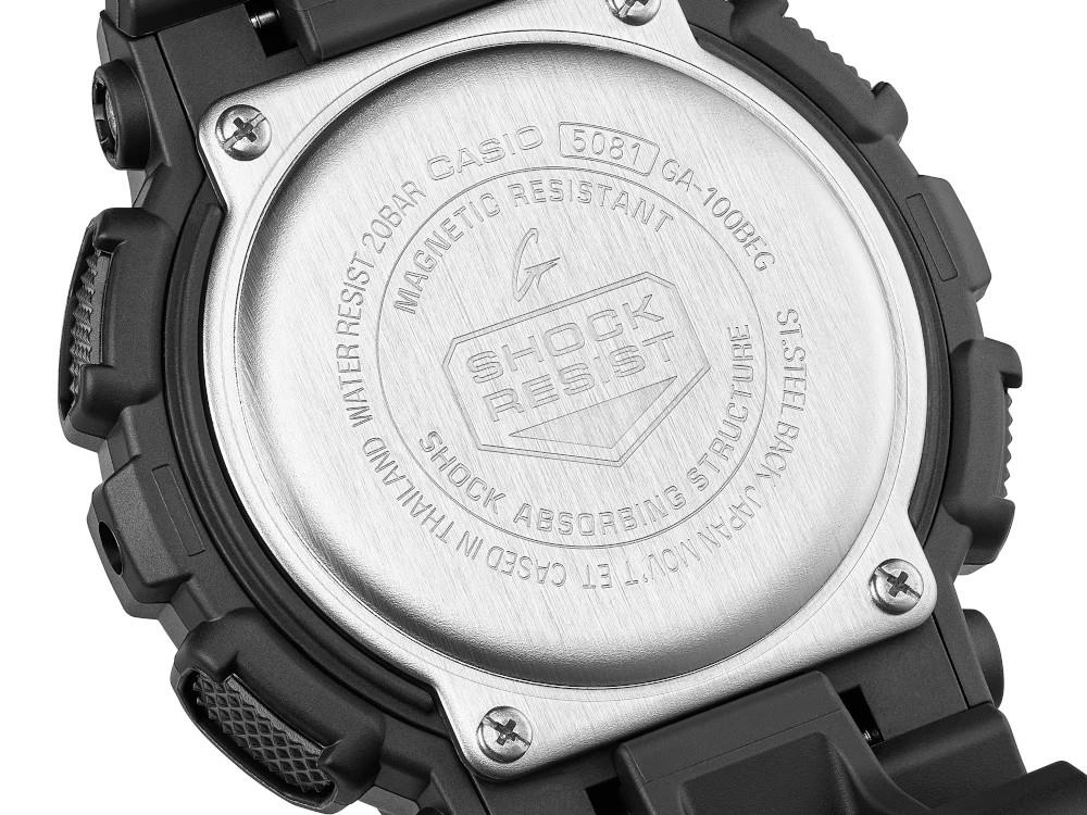 G-SHOCK Casio Classic Quartz Uhr, Harz, Schwarz, GA-100BEG-1AER