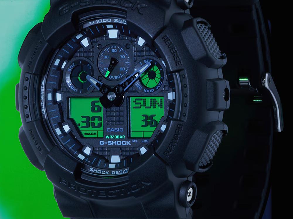 G-SHOCK Casio Classic Quartz Uhr, Harz, Schwarz, GA-100BEG-1AER