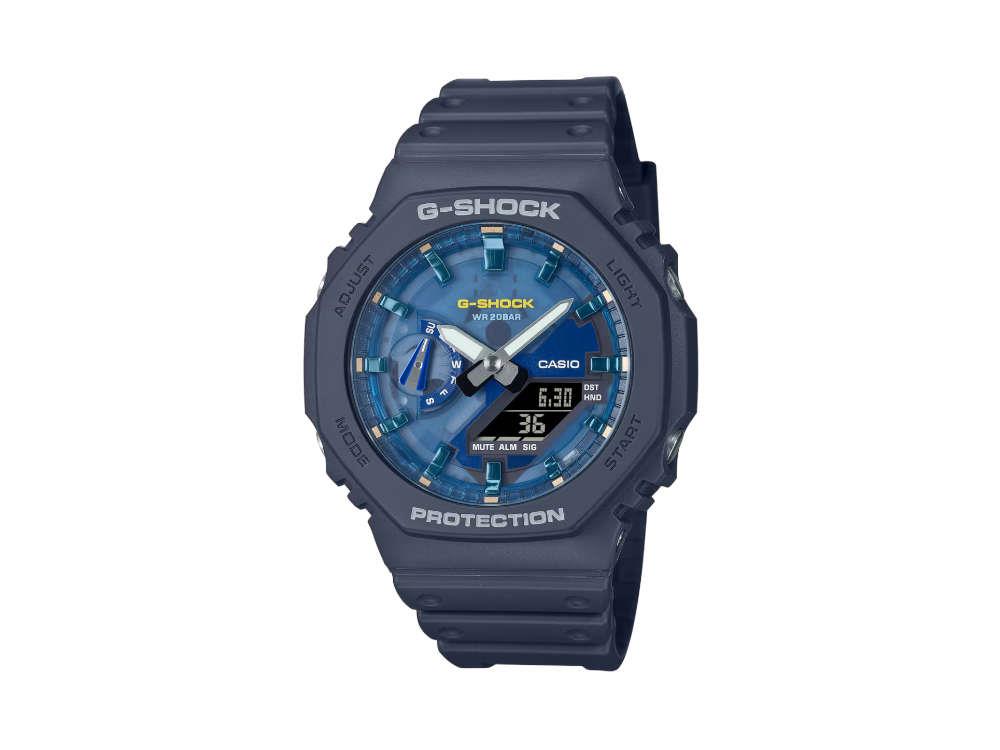 G-SHOCK Casio Classic Quartz Uhr, Blau, 48.5 × 45.4mm, GA-2100AS-2AER