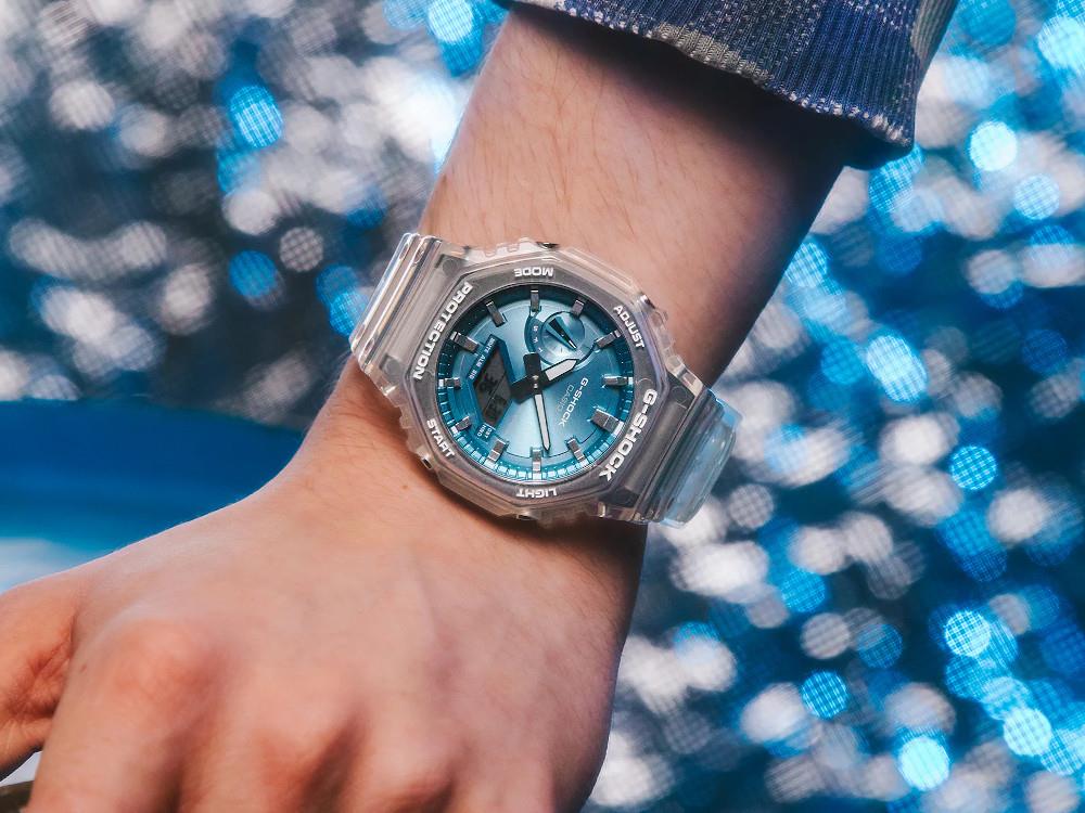 G-SHOCK Casio Classic Bright Metallic Quartz Uhr, Blau, GA-2100BM-7A2ER