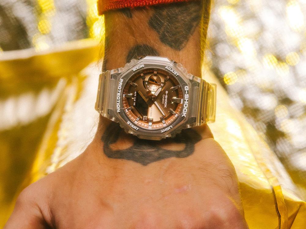 G-SHOCK Casio Classic Bright Metallic Quartz Uhr, Roségold, GA-2100BM-7A5ER