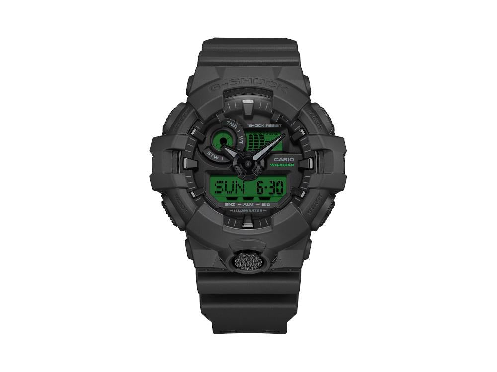 G-SHOCK Casio Classic Quartz Uhr, Harz, Schwarz, GA-700BEG-1AER