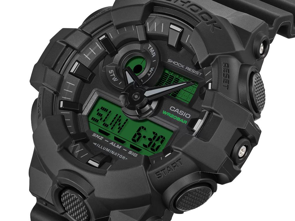 G-SHOCK Casio Classic Quartz Uhr, Harz, Schwarz, GA-700BEG-1AER