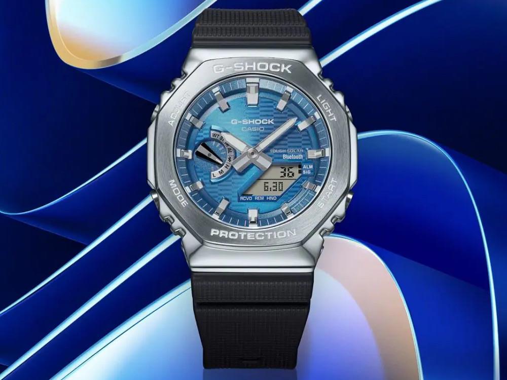 G-SHOCK Casio G-Steel Quartz Uhr, Blau, 49.3mm × 44.4mm, GBM-2100A-2BER