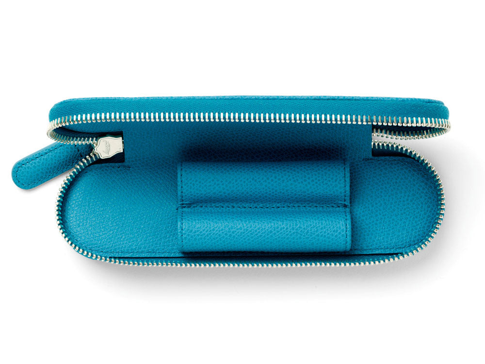 Graf von Faber-Castell Accessoires Etui Epsom, Leder, Der Reißverschluss, Blau