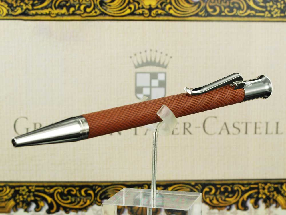 Graf von Faber-Castell Guilloche Kugelschreiber, Edelharz, Kognak