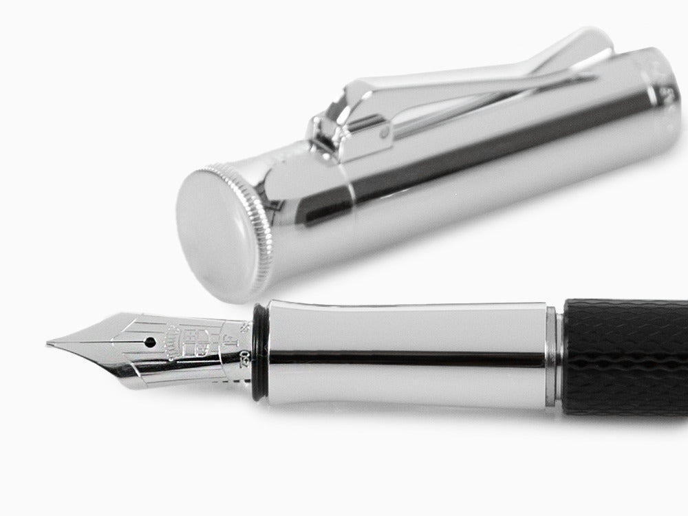 Graf von Faber-Castell Guilloche Füller, Edelharz, Schwarz