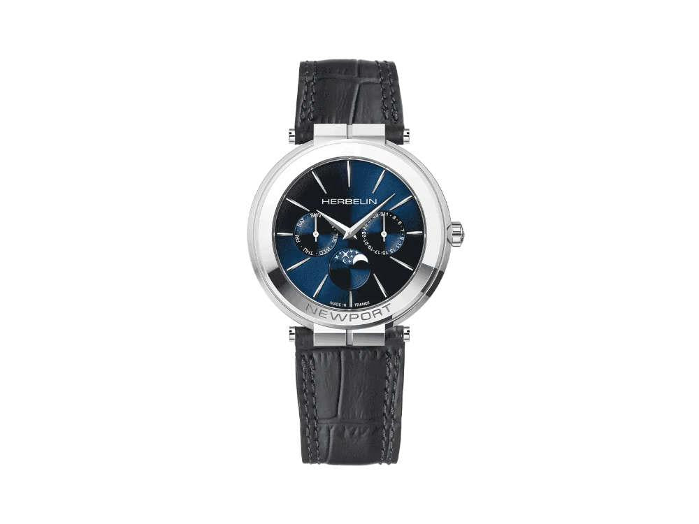 Herbelin Newport Slim Phase De Lune Quartz Uhr, 41.5 mm, 12722AP15