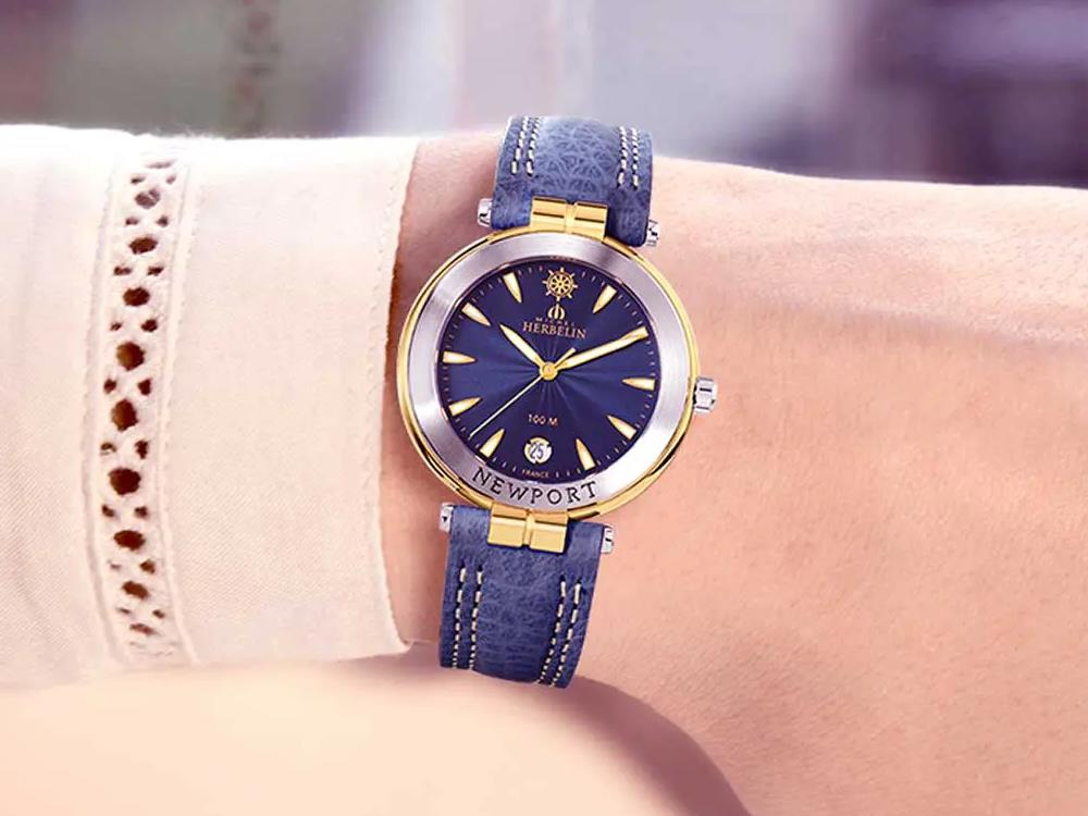 Herbelin Newport Quartz Uhr, Edelstahl 316L , Blau, 29 mm, 14255T35