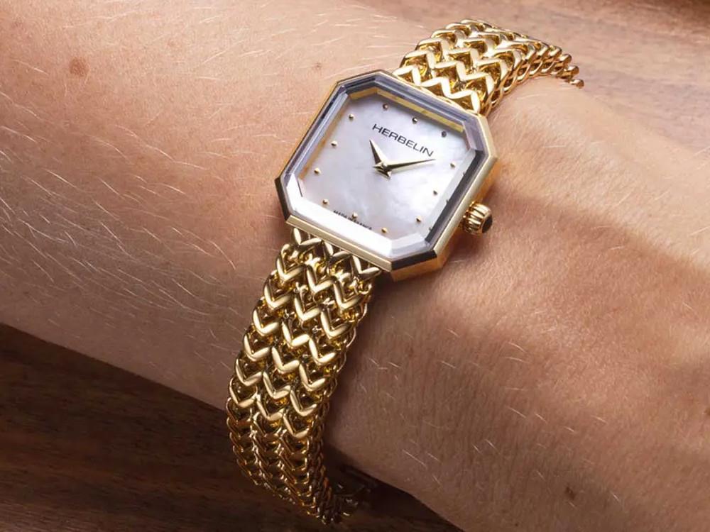 Herbelin Octogone Quartz Uhr, Edelstahl, Weiss, 22 mm, 17436BP19