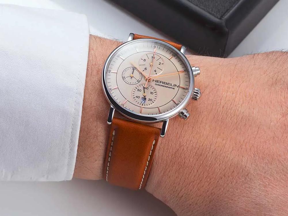 Herbelin Inspiration Quartz Uhr, Edelstahl 316L , Cremefarben, 35647AP12GD