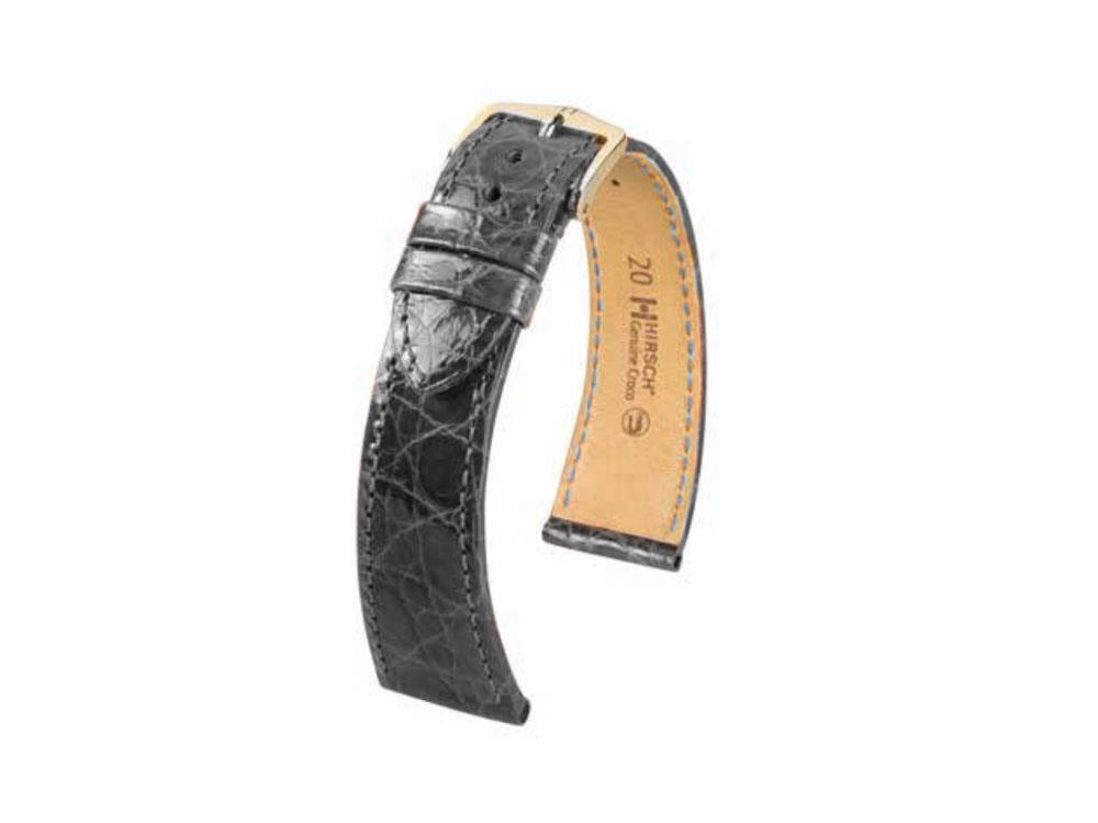 Hirsch Genuine Band, Schwarz, L (200 mm), 20 mm, 18920850-1-20