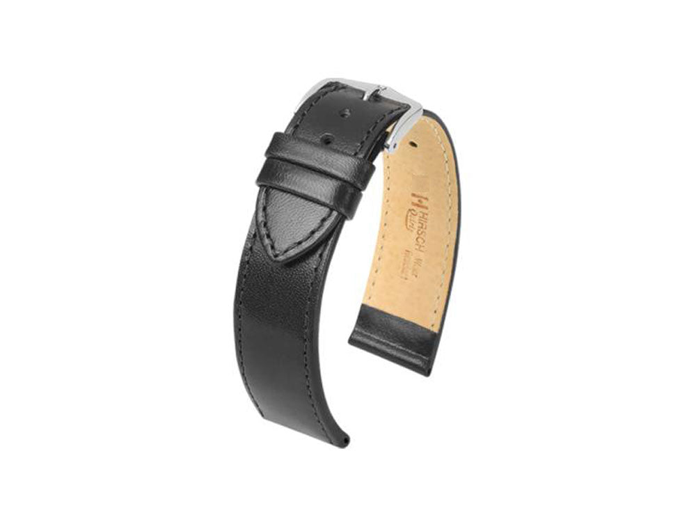 Hirsch Osiris Leder Band, Schwarz, 24 mm, L (200 mm), 03475050-2-24