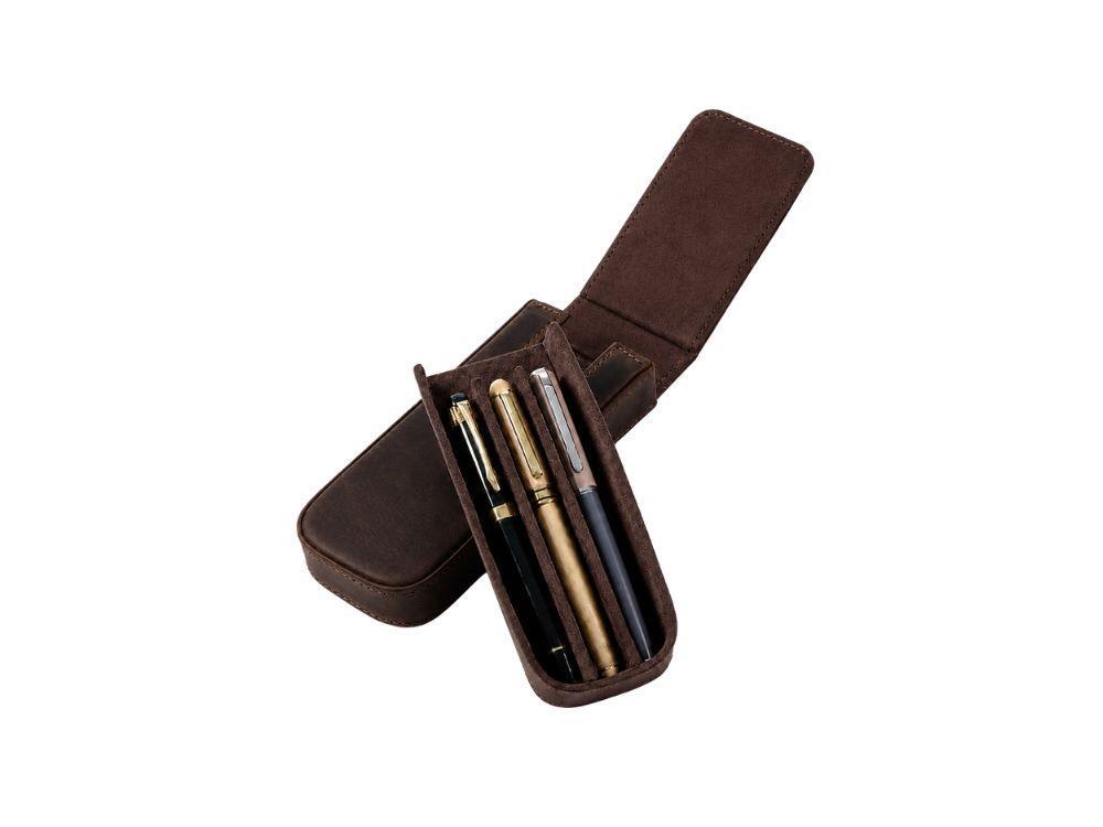 Iguana Stifteetui Braun für 3 Schreibaufgaben, PEN-CASE-BROWN-3