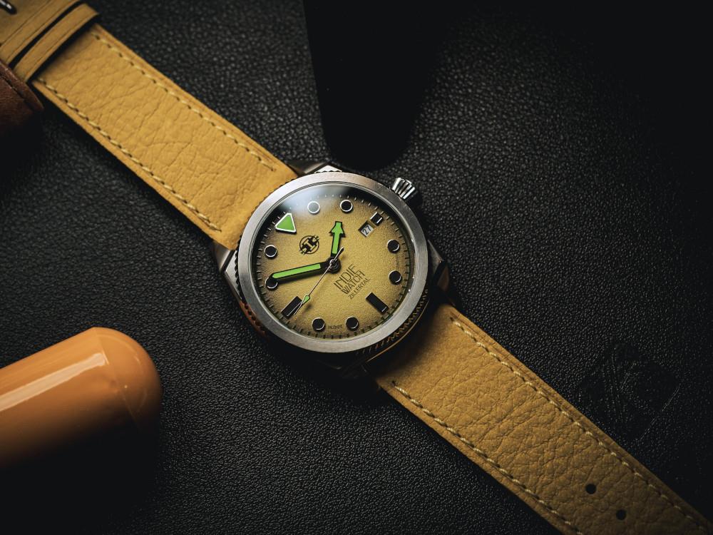 Indie Watch Zillertal Automatik Uhr, Gelb, 40 mm, 163S