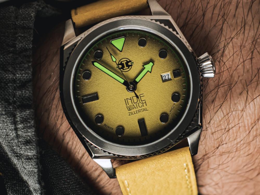 Indie Watch Zillertal Automatik Uhr, Gelb, 40 mm, 163S