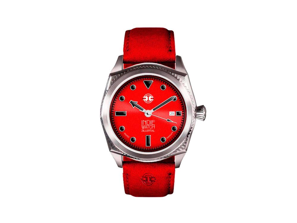Indie Watch Zillertal Automatik Uhr, Rot, 40 mm, 163T