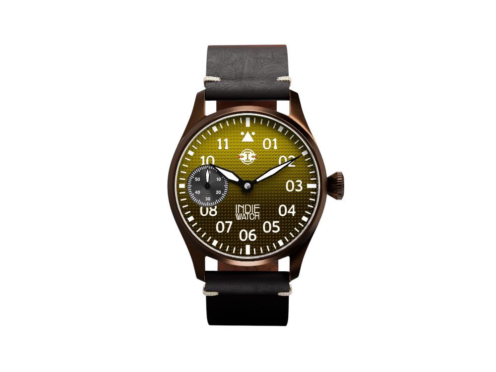 Indie Watch Swell Automatik Uhr, PVD Bronze, Gelb, 42 mm, 257BB