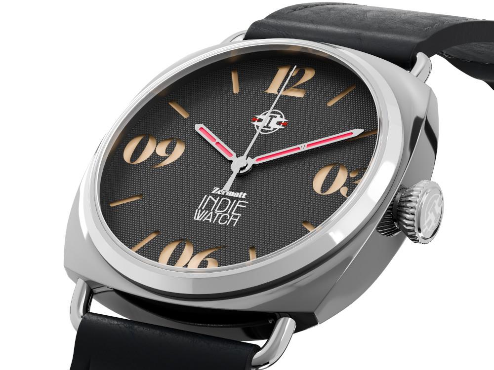 Indie Watch Zermatt Automatik Uhr, Schwarz, 44 mm, 31B