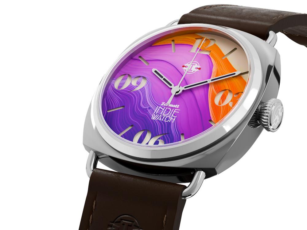 Indie Watch Zermatt Automatik Uhr, Rose, 44 mm, 31P