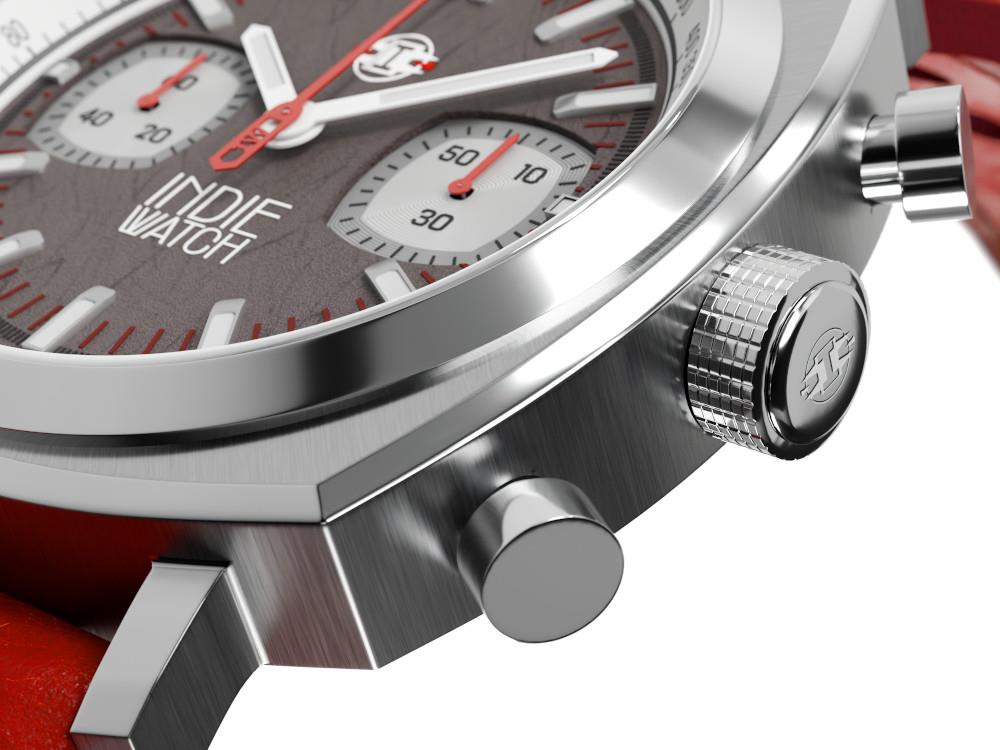 Indie Watch Strum Quartz Uhr, Sonnenschliff, 42 mm, Chronograph, 521B