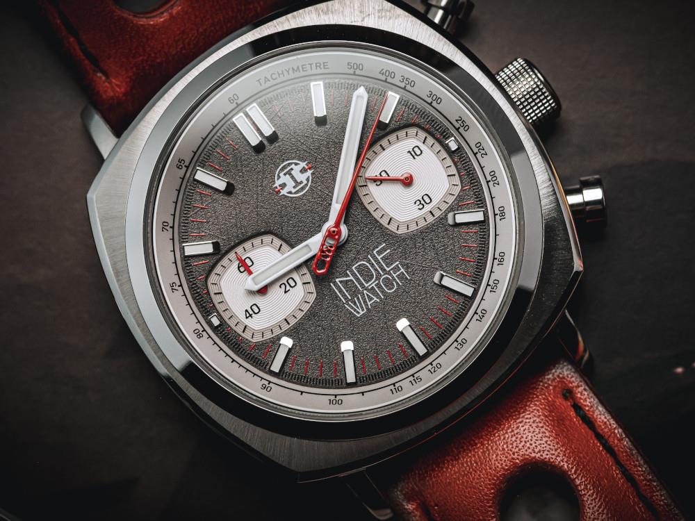 Indie Watch Strum Quartz Uhr, Sonnenschliff, 42 mm, Chronograph, 521B