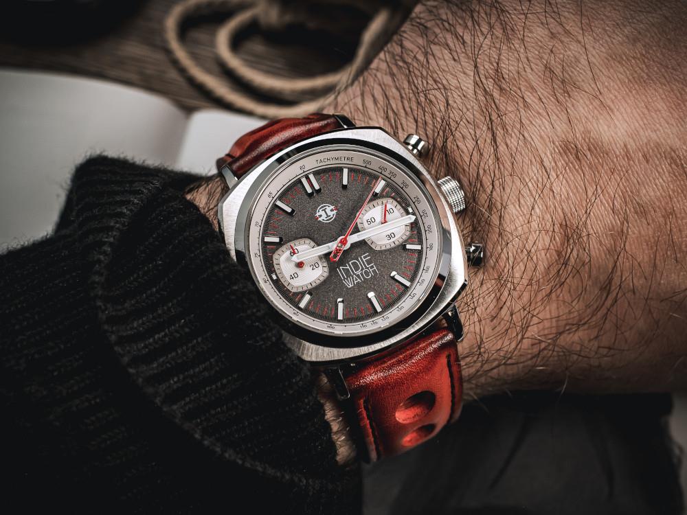 Indie Watch Strum Quartz Uhr, Sonnenschliff, 42 mm, Chronograph, 521B