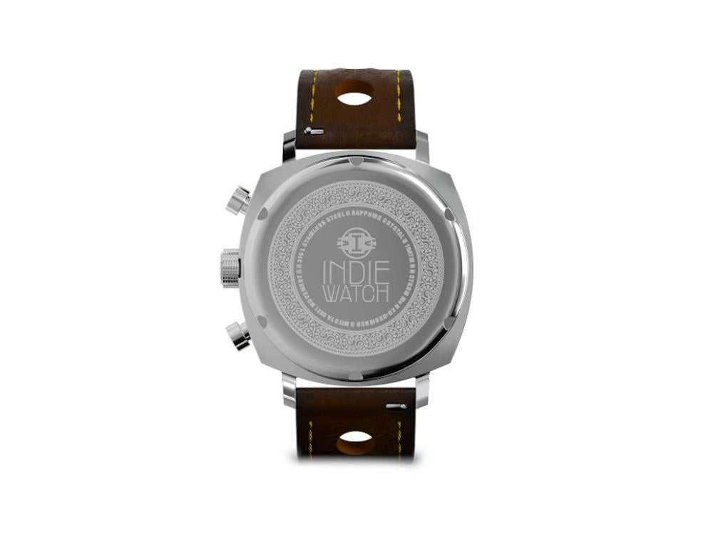 Indie Watch Strum Quartz Uhr, Weiss, 42 mm, Chronograph, 521L