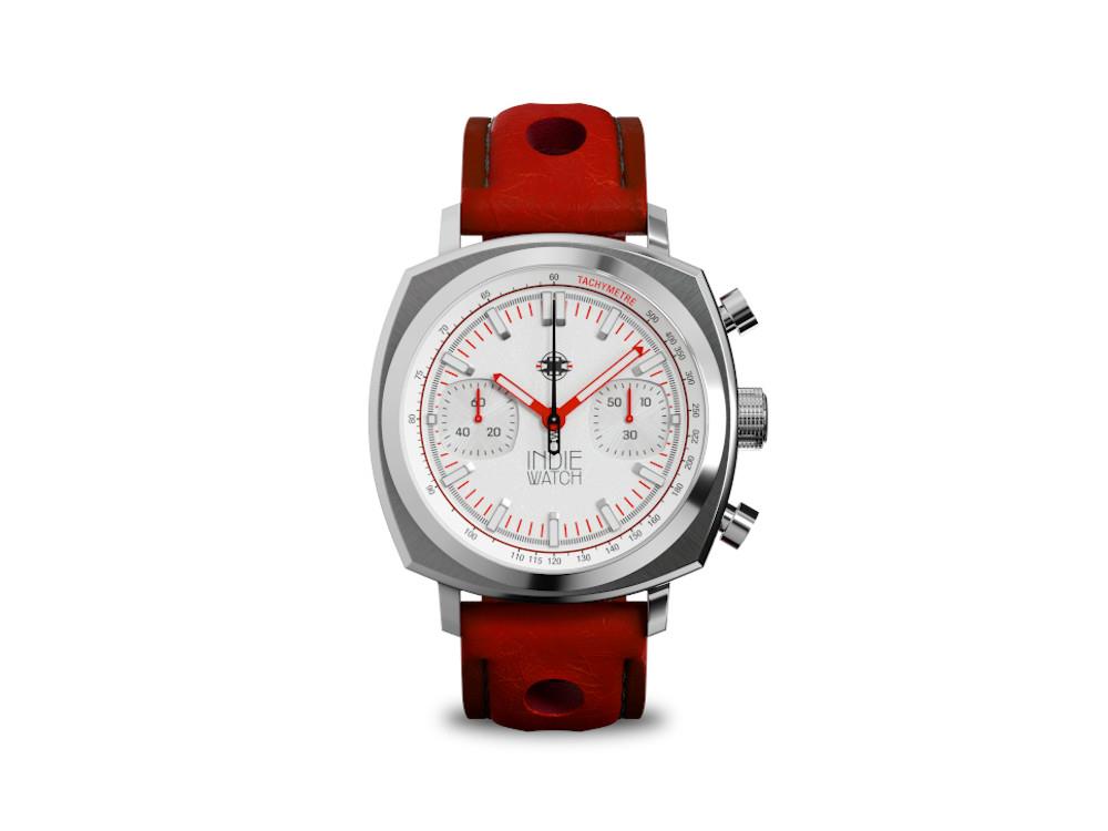 Indie Watch Strum Quartz Uhr, Weiss, 42 mm, Chronograph, 521R