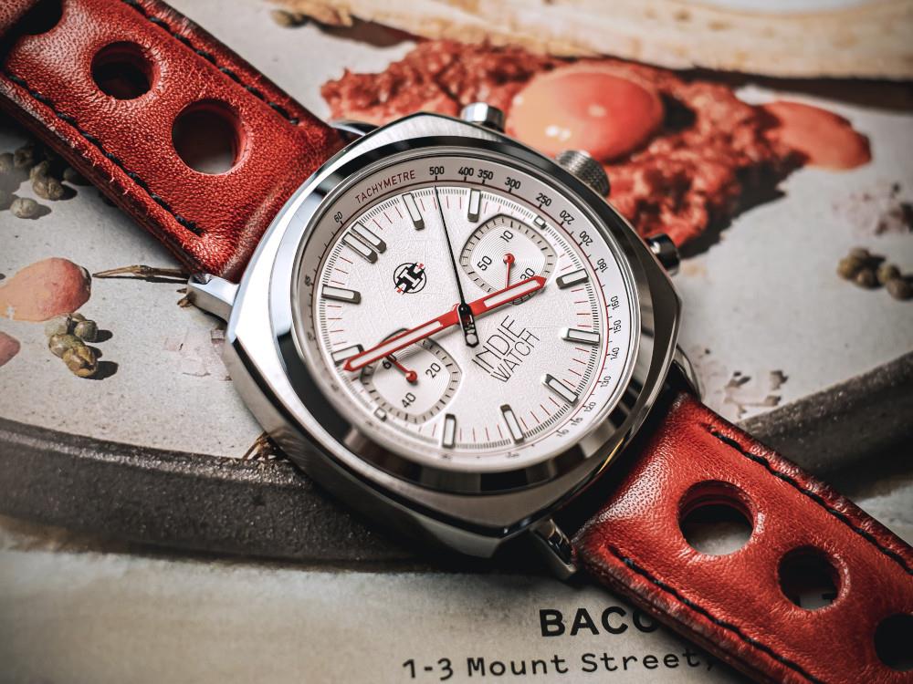 Indie Watch Strum Quartz Uhr, Weiss, 42 mm, Chronograph, 521R