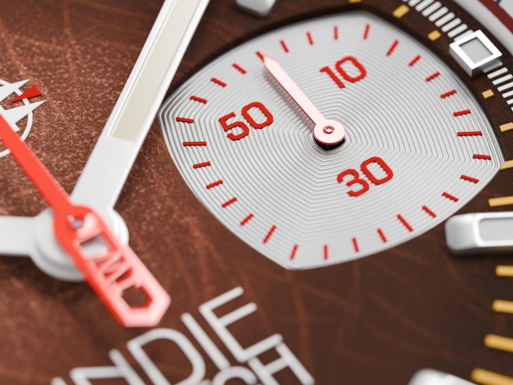 Indie Watch Strum Quartz Uhr, Braun, 42 mm, Chronograph, 521S