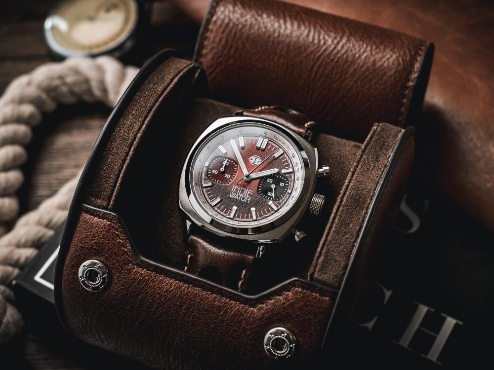 Indie Watch Strum Quartz Uhr, Rot, 42 mm, Chronograph, 521T