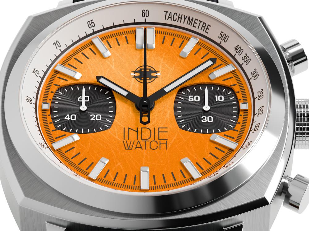 Indie Watch Strum Quartz Uhr, Orange, 42 mm, Chronograph, 521X