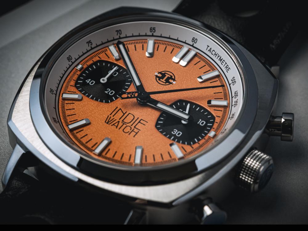 Indie Watch Strum Quartz Uhr, Orange, 42 mm, Chronograph, 521X